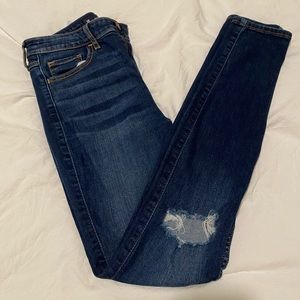 Dark wash hight riser super slim jeans